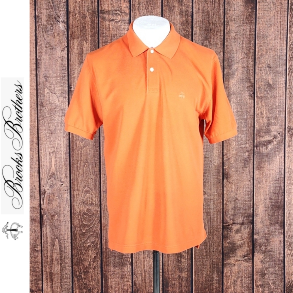 Vtg 1818 Orange Lamb on Orange Mens Polo Like New